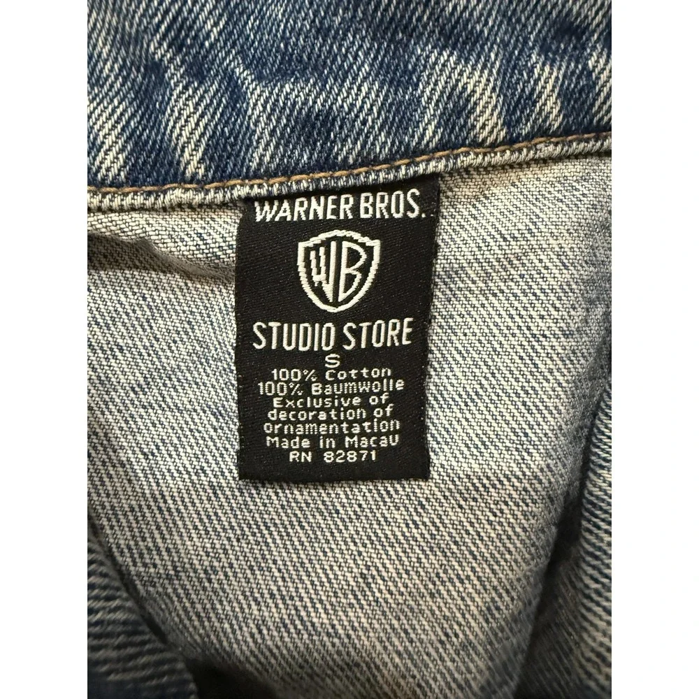 Vintage 90s‎ Looney Tunes Taz Denim Vest Warner Bros NY Manhattan SM Retro WB